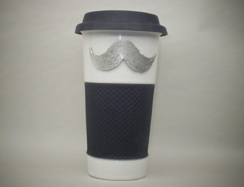 Moustache Ceramic Coffee Mug by RockWild/Etsy