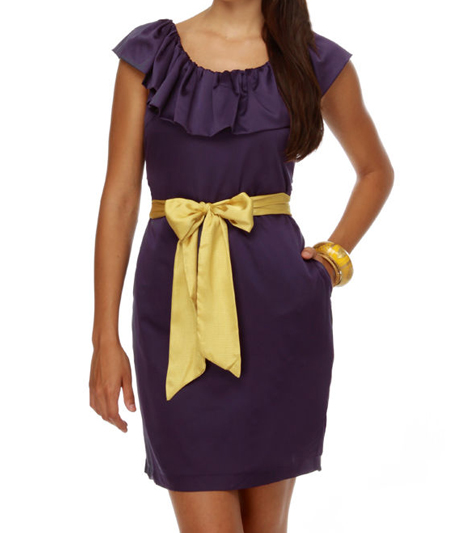 Satin Soliloquy Dark Purple Dress